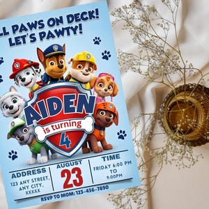 Editable Paw-ty Birthday Invitation Template, Kids Party Invitation, Puppy Patrol Pup Boys & Girls Bday, Digital Download
Editable Paw-ty Birthday Invitation Template, Kids Party Invitation, Puppy Patrol Pup Boys & Girls Bday, Digital Download
Editable Paw-ty Birthday Invitation Template, Kids Party Invitation, Puppy Patrol Pup Boys & Girls Bday, Instant Download