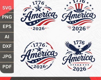 1776 2026 America SVG PNG,SA 250th Anniversary Svg Png,4th of July Patriotic Svg,250 Years Freedom svg,Patriotic Flag svg,Instant download