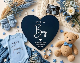 Editable Little Brother Pregnancy Announcement Digital, Baby Boy Social Media Template, Its a Boy, Boy Gender Reveal, canva