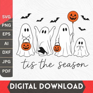 Cute Halloween Ghosts SVG PNG,Dark Humor Halloween Shirt Design,Graveyard Smash,Tis the Season Halloween Png,Cricut Cut File,Digital File