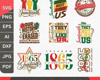 Junteenth SVG PNG Bundle, Afroamerikaner svg, Junineteenth 1865 svg, Feiern Juniteenth svg, schwarze Geschichte svg, unsere Geschichte kann nicht gelöscht werden sv