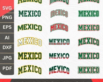 Mexico Varsity SVG PNG Bundle,Craft Svg Files,I Love Mexico,Mexico Football Team png,Mexico Soccer Png,Mexico Travel Souvenir svg,Cricut