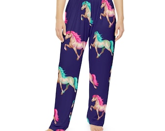 Pantalones de pijama con estampado de caballos islandeses / Ropa de dormir para mujer
