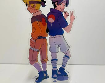 Figura acrílica de Naruto y Sasuke