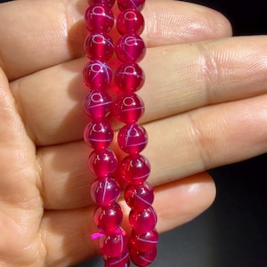 Lab-Grown Star Flash Ruby 6mm Bracelet – Sparkling Ruby Crystal Stretch Bracelet