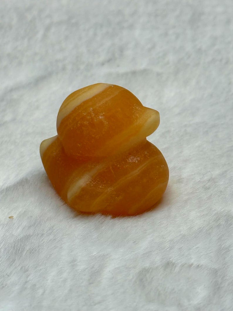 Yellow Calcite Mother Duck and Ducklings – Joy & Nurturing Crystal Set 1lb 1oz image 3
