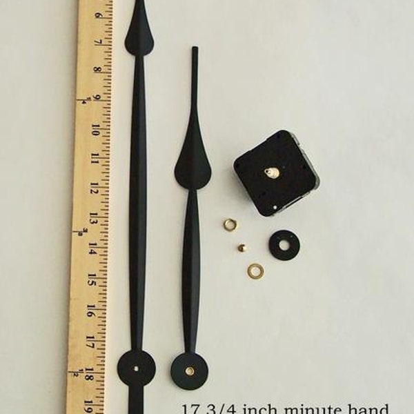 36 inch or larger DIY clocks large black metal hands 17.75 and MS26 quartz high-torque silent sweep motor