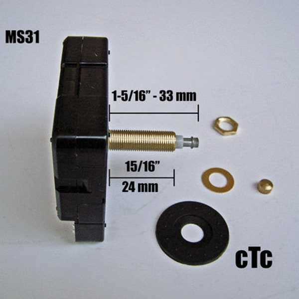 MS31 high torque silent clock movement / motor with extra long shaft for dials up to 13/16"