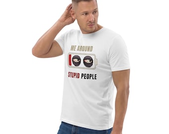 Camiseta Social Battery, camiseta gráfica sarcástica y divertida, camiseta con humor para introvertidos, regalo para hombre de algodón orgánico