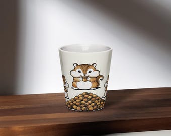 Taza de café con ardilla, taza de cerámica con animales del bosque, regalo para amantes de la naturaleza, linda decoración de vida silvestre del bosque.