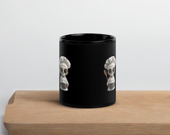 Taza de café con forma de chef esqueleto, regalo gótico para la cocina, taza de cerámica divertida para Halloween.