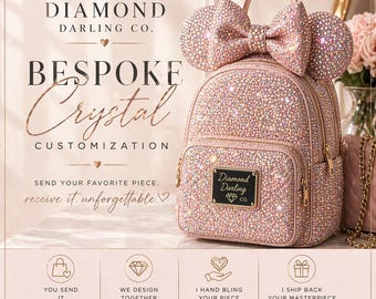 Servicio de decoración personalizada con pedrería / Envía tu bolso, zapatos, orejas o accesorios para una transformación de lujo con brillo.