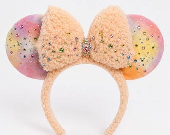 Pastel Pixie Dust Swarovski Crystal Disney Ears | Hidden Mickey Ears | Disney Parks Ear Headband | Luxury Handmade Disney Accessories