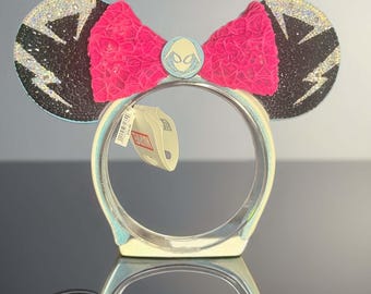 Spider-Gwen Rhinestone Disney Ears | Hand Embellished Disney Parks Headband | OOAK