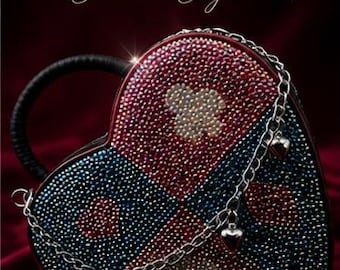 Bolso de cristal Reina de Corazones / Monedero de corazón con diamantes de imitación adornado a mano / Bolso de mano de lujo / Diamond Darling Co Couture
