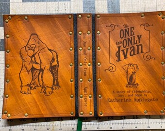 Leather covered copy of The One and Only Ivan by Katherine Applegate