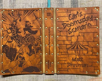 Leather covered copy of Carl's Doomsday Scenario by Matt Dinniman