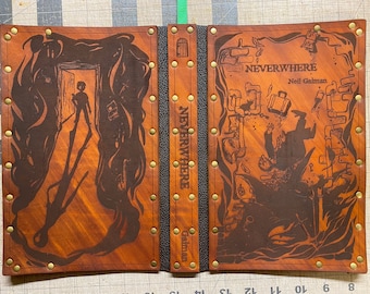 Leather covered copy of Neverwhere by Neil Gaiman