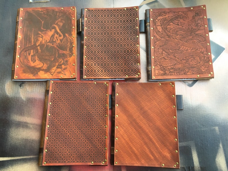 Custom engraved leather composition notebook cover. Etsy