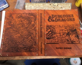 Leather cover for Dungeons and Dragons players guide.