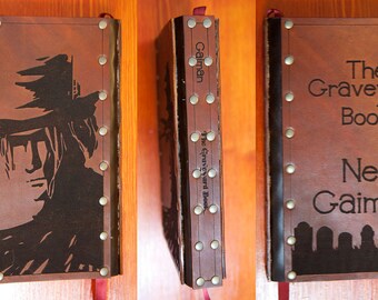 Leather covered The Graveyard Book by Neil Gaiman