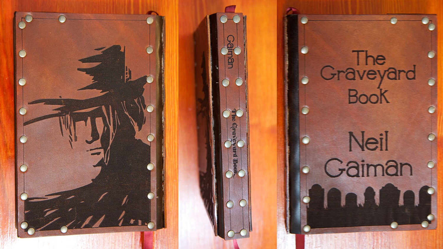 Leather Covered the Graveyard Book by Neil Gaiman Etsy