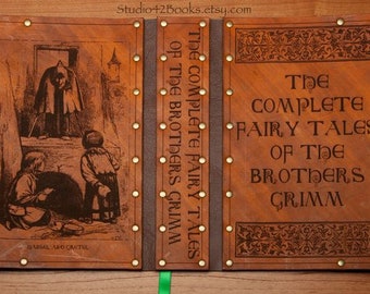 Leather covered copy of the complete fairy tales of the Brothers Grimm