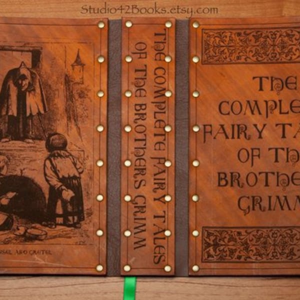 Leather covered copy of the complete fairy tales of the Brothers Grimm
