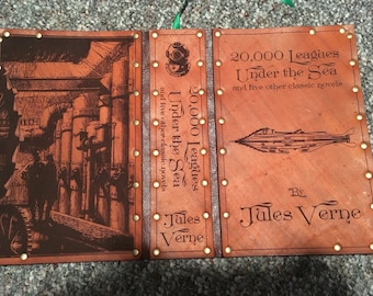 Leather covered copy of 20,000 Leagues Under the Sea by Jules Verne