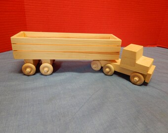 wooden toy semi trucks