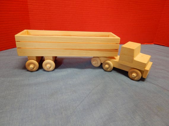 wooden toy semi trucks
