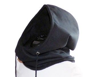 HoodLoop - Softshell / waterproof / black, scarf, scarves, hood, collar, hood collar, fleece, hood shawl collar