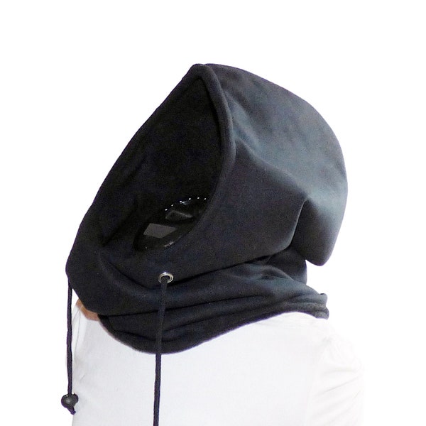 HoodLoop - Softshell / waterproof / black, scarf, scarves, hood, collar, hood collar, fleece, hood shawl collar