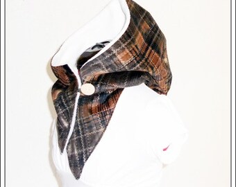 Hooded scarf - corduroy Brown retired