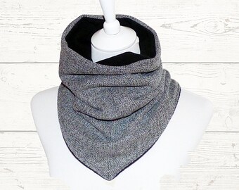 Slip scarf, grey-black, loop, neck sock