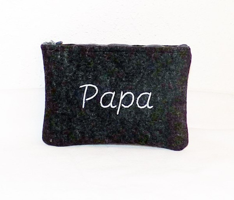 handlebars embroidered Wool Felt bicycle bag anthracite