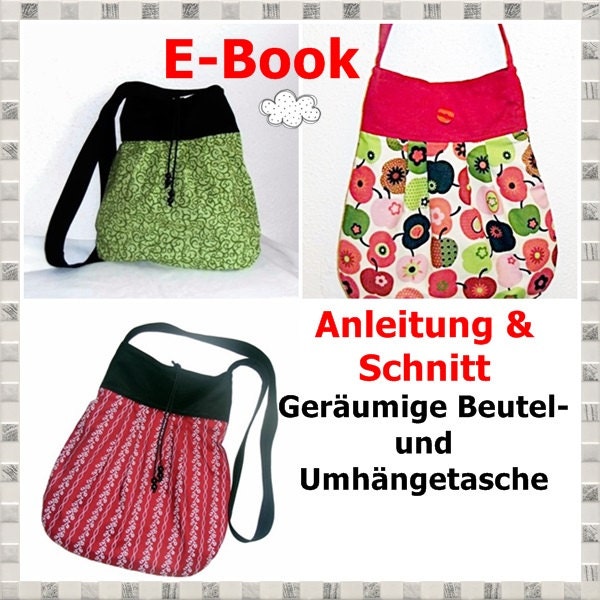 E-book - pouch bag / shoulder bag, sewing instructions and pattern