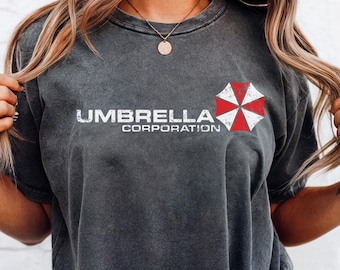 Umbrella Corporation comfort colors T-shirt, Umbrella Corporation Logo Sweatshirt | Vintage Residence Evil Zombie Video Game Fans t-shirt