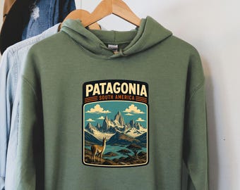 Patagonia Hoodie, Patagonia Torres Del Paine National Park Tee, Nature Lover Gift, Hiking Apparel