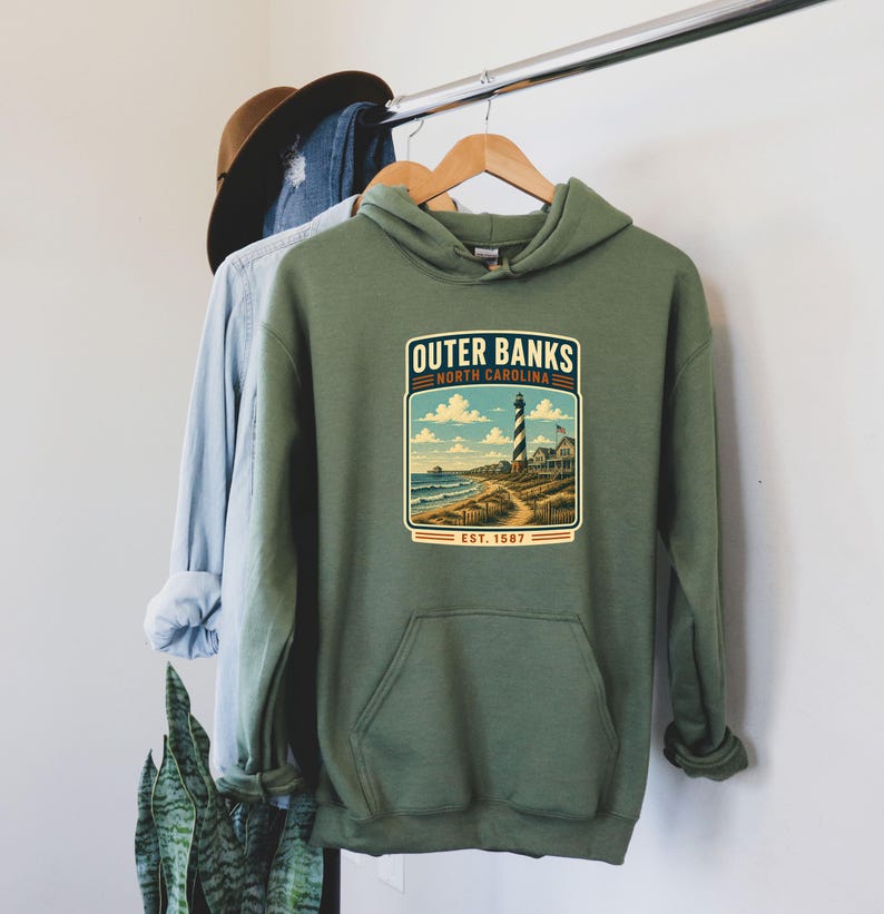 Outer Banks North Carolina Hoodie, Outer Banks North Carolina Vacation Shirt, Outer Banks Family Trip Tee, Outer Banks image 1
