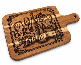 Engraved Acacia Wood Cutting Board – Personalized to order, Custom Kitchen Décor Gift