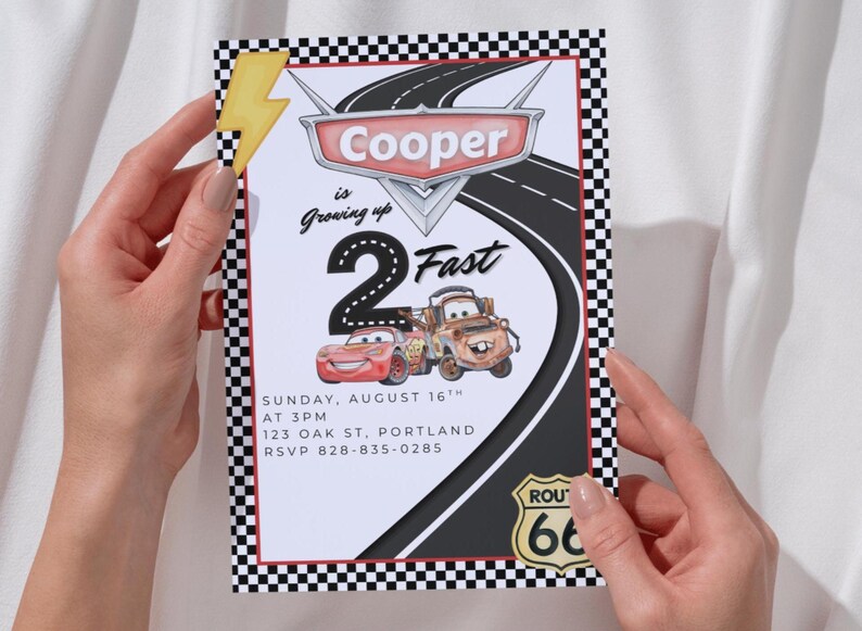 Paquete de cumpleaños de Cars, decoraciones Growing Up Two Fast, kit de fiesta de Lightning McQueen, pancarta de Walgreens, cumpleaños de coches de carreras imagen 4