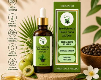100 % naturlig sågpalmettoolja | Serenoa Repens kallpressad | Återfuktar hud och hårbotten 50 ml
