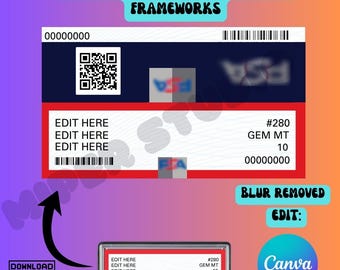 Editable Card Slab Label Template | DIY TCG Grading Sticker | Custom Label Template | Instant Download