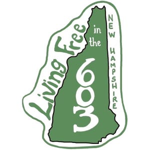 New Hampshire Sticker: Living Free in the 603, Waterproof Vinyl
