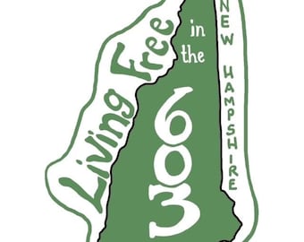 New Hampshire Sticker: Living Free in the 603, Waterproof Vinyl