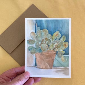 Carte de correspondance avec une plante de cactus, carte de remerciement pour toutes les occasions, rétablissement, carte de vœux pour vous, sympathie, vierge à l'intérieur