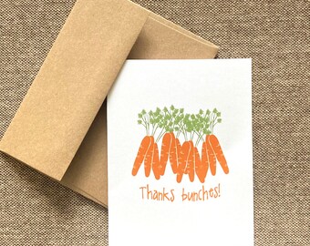 Thanks Bunches Carrot Card: Funny Thank You Notecard