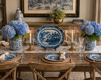 Mottahedeh Historic Canton-Style Porcelain Large Platter | Chinoiserie Style