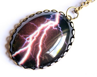 Lightning Strike Photo Pendant Necklace